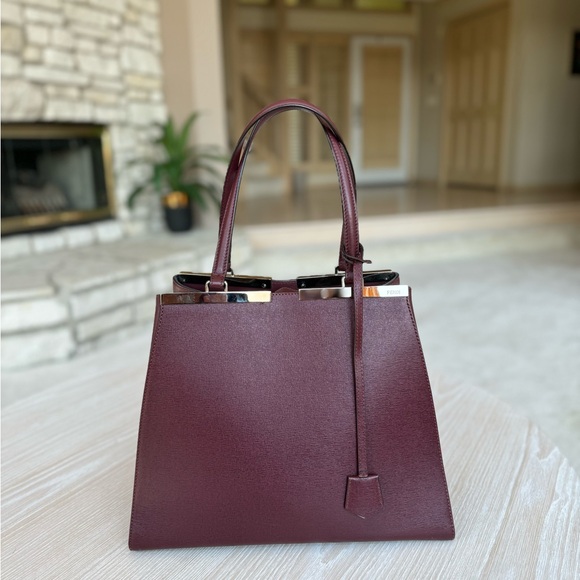 Fendi Red Saffiano Leather 2Jours Tote - Picture 3 of 6